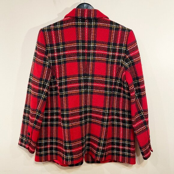 New Talbots Wool Blend Tartan Blazer Red 14, L $199 - Picture 3 of 8